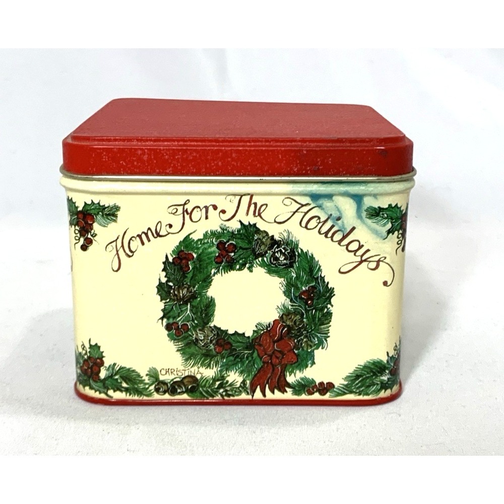 Potpourri Press Christmas Wreath Tin Metal Vintage Home for the Holidays